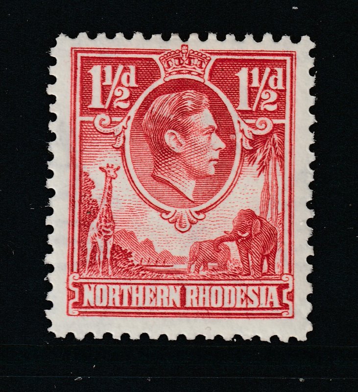 Northern Rhodesia a MG 1.5d red KGVI from 1938