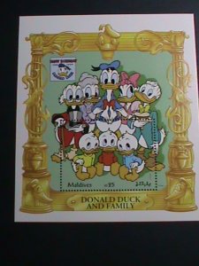 ​MALDIVES STAMP-1994 DONALD DUCK AND FAMILY-DISNEY CARTOON MNH S/S SHEET VF