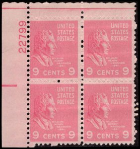 US #814 HARRISON MNH UL PLATE BLOCK #22799