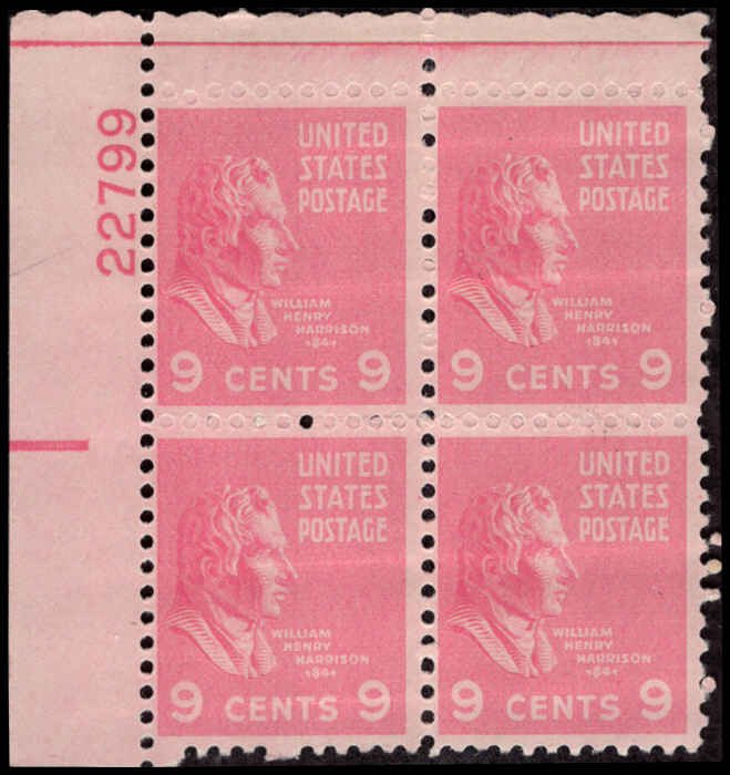 US #814 HARRISON MNH UL PLATE BLOCK #22799