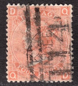 Great Britain Scott 43 plate 11 F to VF used.  FREE...