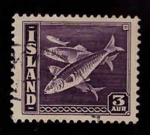 ICELAND Scott 218a Used 1939 Herring fish stamp perf 14x13.5