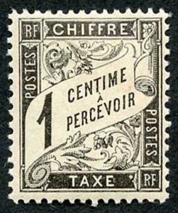 France 1882 1c black Post Due Fine Fresh M/M