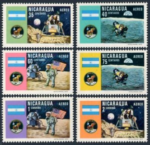 Nicaragua C723-C728, MNH. Mi 1574-1579. Man,1st landing on Moon,1969. Apollo 11.