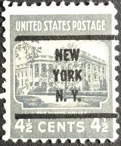 US Used #809 Single Precancel NEW YORK N. Y. The White House L35