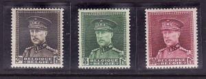 Belgium-Sc#234-6-unused hinged -top 3 values of set--King Albert-1931-2-