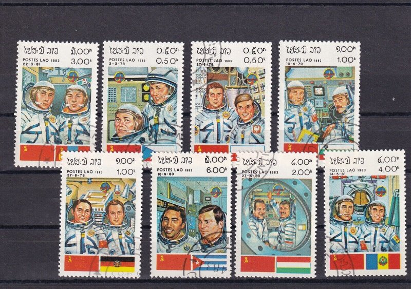 SA17a Laos 1983 Space Cooperation Program used stamps