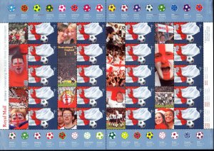 Great Britain 2002 FIFA World Cup 1st Complete MNH Sheet of 20 SC 2055 FV £19