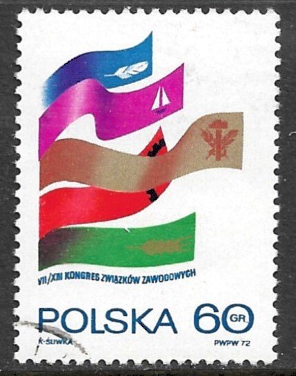 POLAND 1972 Polish Trade Union Congress Issue Sc 1929 CTO Used
