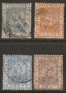 British Guiana 1882 Sc 107-10 partial set used couple thins