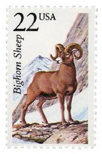 1987 22c Bighorn Sheep, North American Wildlife Scott 2288 Mint F/VF NH