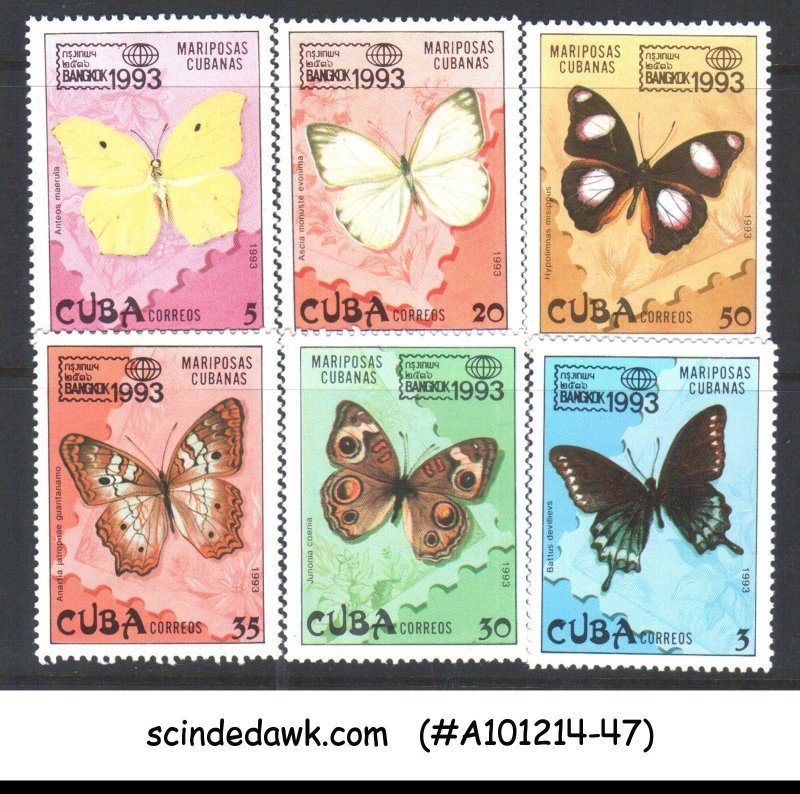 CUBA - 1993 BUTTERFLIES / BUTTERFLY - BANKOK 1993 - 6V MNH