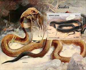 SIERRA LEONE - 2023 - Snakes - Perf Souv Sheet - Mint Never Hinged
