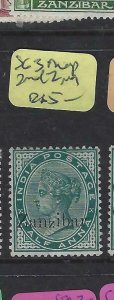 ZANZIBAR   (PP0705B)  QV ON INDIA 1/A  SG  3 DROP SMALL 2ND Z   MOG