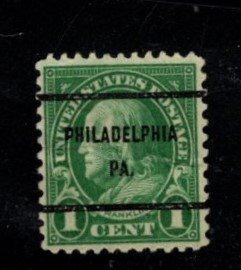 #632-61 Franklin Precancel (Perf 11 x 10 1/2) - Philadelphia PA. - Used