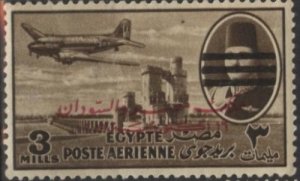 Egypt C79 (mh) 3m Farouk, DC-3, dark brown (1953)