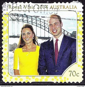 AUSTRALIA 2014 QEII 70c Royal Visit-William & Kate Self Adhesive SG4193 FU