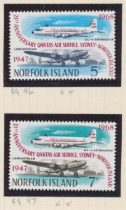 Norfolk Island 1968 QANTAS Anniversary SG 96 - 97 MNH 