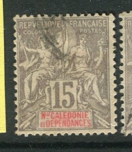 FRENCH COLONIES; NEW CALEDONIA 1890s Tablet type used 15c. value