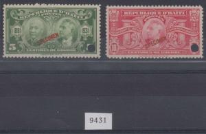 HAITI 1931 UPU ANNIVERSARY Sc 322-323 FULL SET PERF PROOFS + SPECIMEN MNH VF 