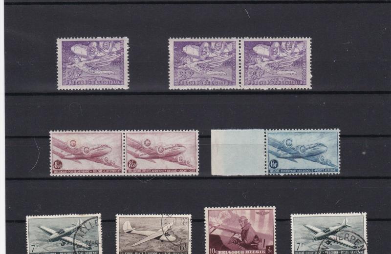 belgium mint and used air stamps   ref r11994