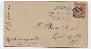 1885 Ellicottville NY oval fancy handstamp #210 cover [h.4816]