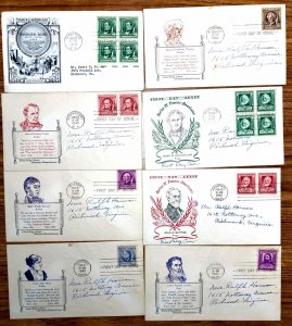 # 859-893 FDC Full Set of 35 Famous Americans 1940