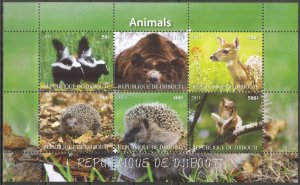 Djibouti 2011 Animals Hedgehogs Squirrels Bears Deer's Ferret MNH Cinderella !