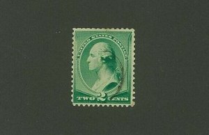 US 1887 2c green Washington, Scott 213 used, Value = 60c