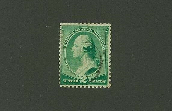 US 1887 2c green Washington, Scott 213 used, Value = 60c