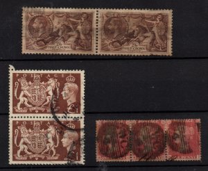 GB QV-KGVI used collection strips & pairs WS36866