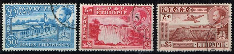 Ethiopia, Mi.# 239, 250, 259 used emperor Selassi