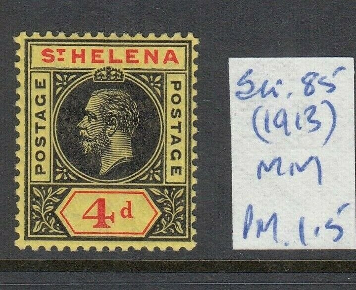 ST HELENA 1913 4D BLACK-RED/YELLOW MINT SG85