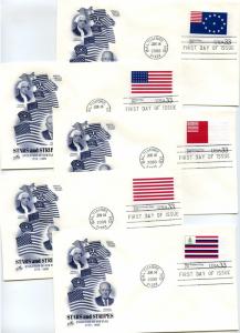 3403a-t Stars & Stripes set of 20 ArtCraft,  FDCs