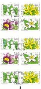 Sweden 2005 used Sc 2508e Booklet of 10 4 different Spring Flowers