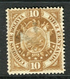 BOLIVIA;  1894 early classic Perf issue fine used 10c. value