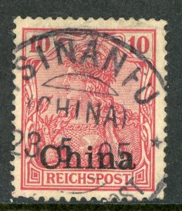 China 1901 Germany 10pf Germania Michel 17 (Sc #26) Tsinanfu CDS F33