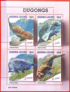 A4818 - SIERRA LEONE - ERROR MISPERF Miniature s: 2019 Dugong dugon, Marine Life