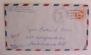 US  APO 93 SOLOMON ISLAND  AUG 1944 CENSORED COVER TO USA