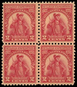 US Sc 657 MNH BLOCK of 4 - 1929 2¢ - Sullivan Expedition