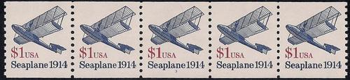 #2468B 1 Dollar Sea Plane, Coil Pair mint OG NH XF