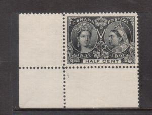 Canada #50 Extra Fine Never Hinged Lower Left Margin Example *With Certificate*