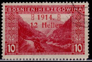 Bosnia and Herzegovina, 1914, Landscape, overprint, surcharged, 12/10h, sc#B2, u