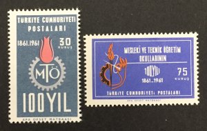 Turkey 1961 #1521-2, Technical & Professional Schools, MNH.
