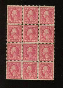 505 Washington Double Error in Unused Block  of 12 Stamps (Stock 505-56)