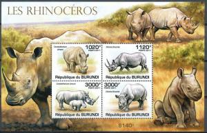 BURUNDI 2011 SHEET bur11207b RHINOCÉROS RHINOS RHINOCEROSES 