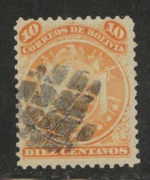 Bolivia Scott 31 Used 1890 perf 12 arms stamp