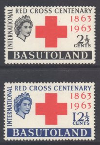 Basutoland Scott 84/85 - SG81/82, 1963 Red Cross Set MH*