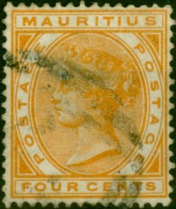 Mauritius 1883 4c Orange SG104 Fine Used (2)