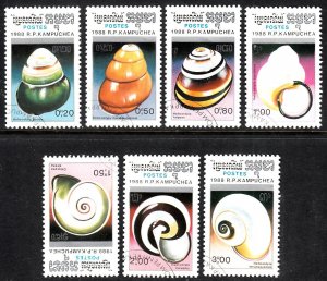 cambodia  scott no 884-90  used-cto